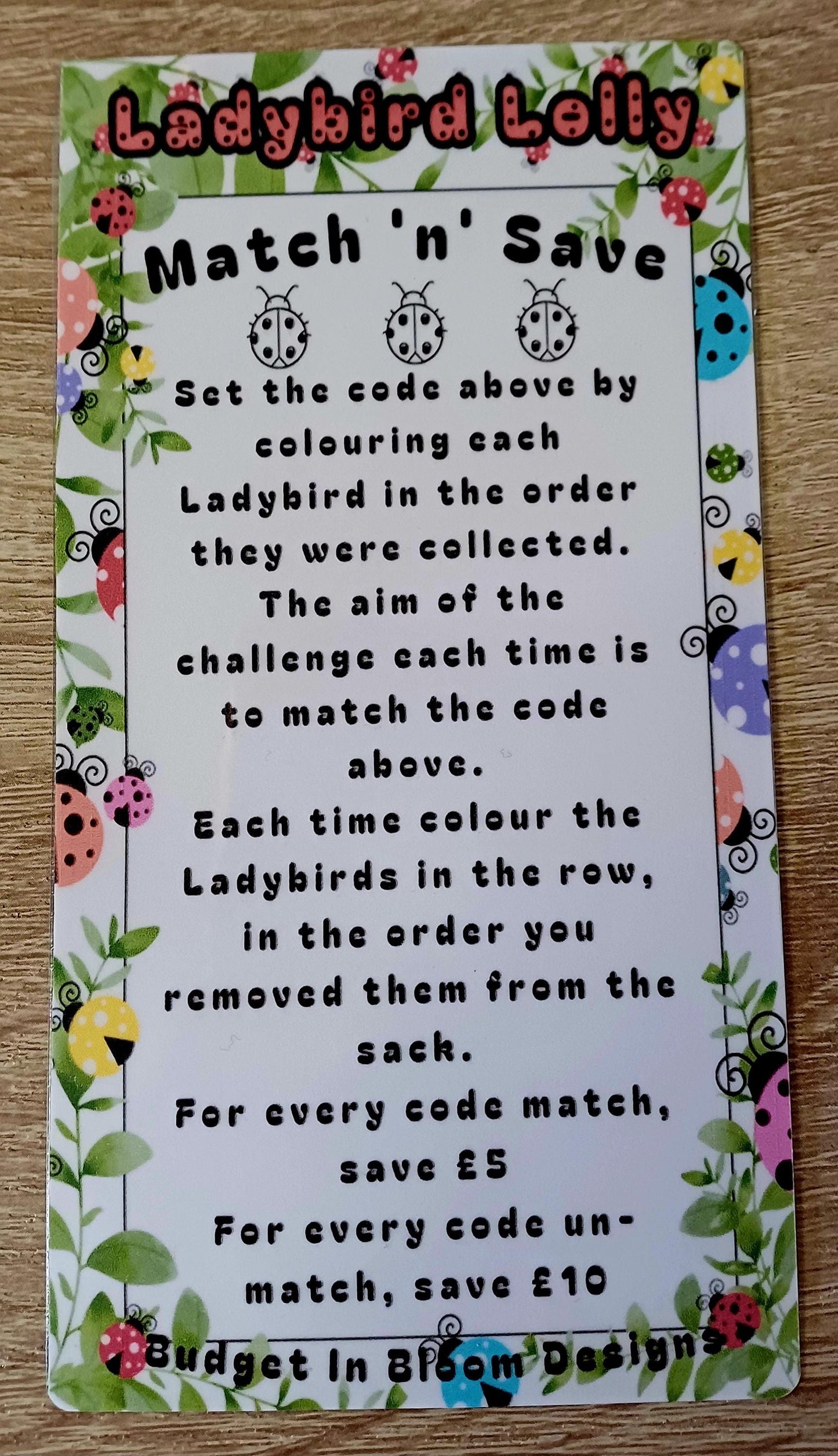 Ladybird Lolly Savings Challenge