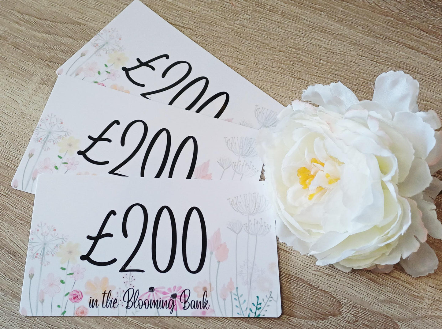 Pretty Floral Cash Placeholders