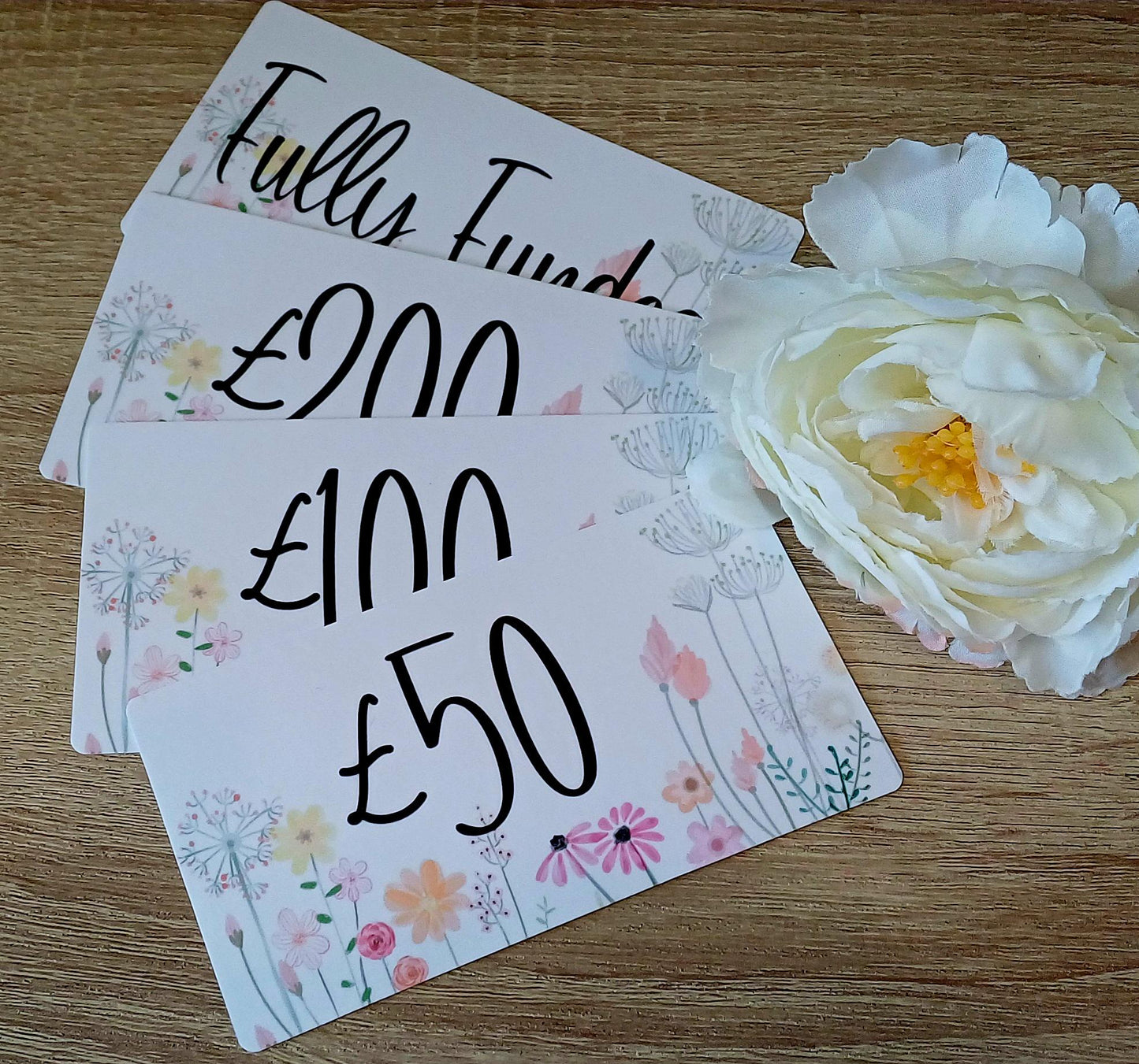 Pretty Floral Cash Placeholders