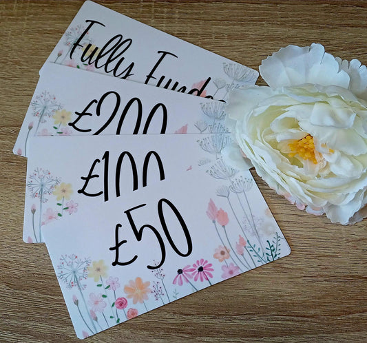 Pretty Floral Cash Placeholders